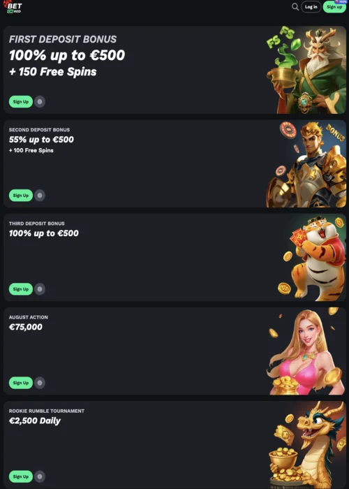 Tipos de Bonos BetOnRed Casino